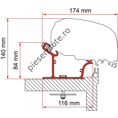 Adapter marchiza Fiamma acoperis