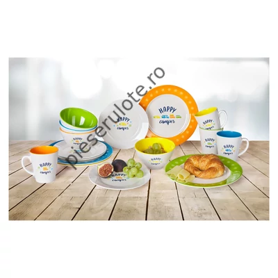 Set vesela melaminata  Happy Camper colorat 16 buc.